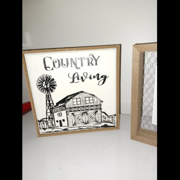 Farmhouse Country Theme Home Decor Set of (3) Plaques NWOT Rustic - Picture 7 of 8